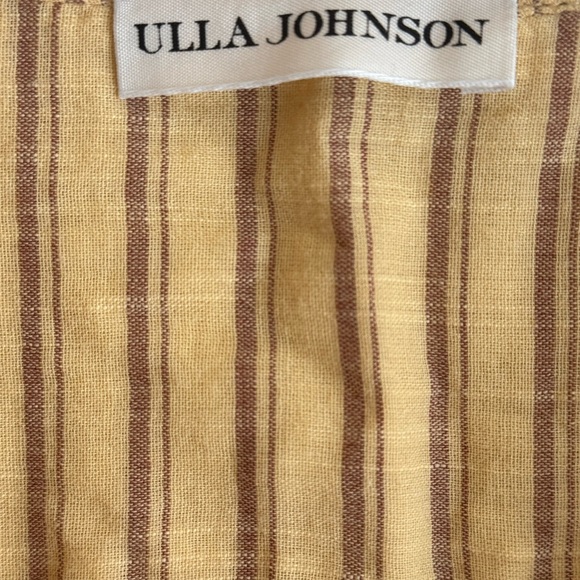 Ulla Johnson Nejma Blouse lightweight cotton yellow plaid stripe puff sleeve - Picture 11 of 12